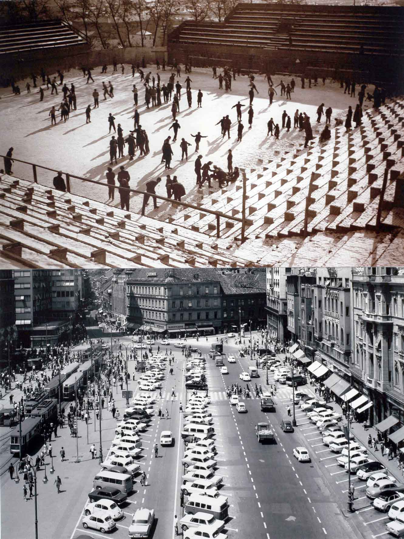 Krcadinac Prva nagrađena fotografija 1956 - Parking na tadasnjem Trgu Republike 1960